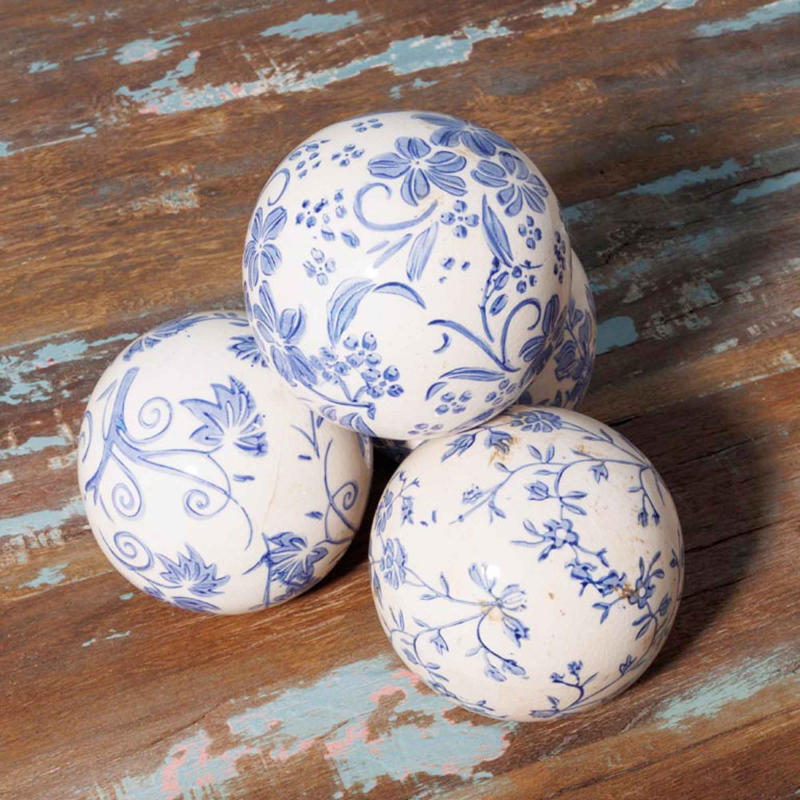 Preview: Poterie Fleurie - Kugeln aus Steingut 4er Set