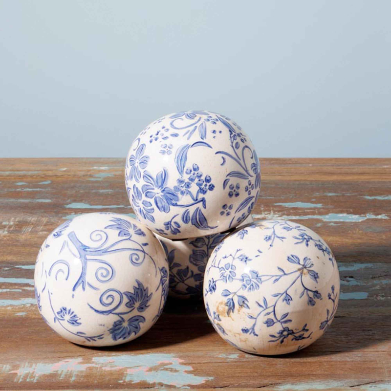 Poterie Fleurie - Kugeln aus Steingut 4er Set