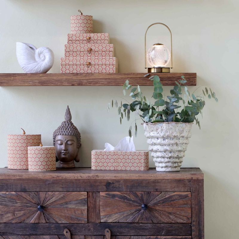 Preview: Lilly 3er Boxset aus Bambus in Coral Blush