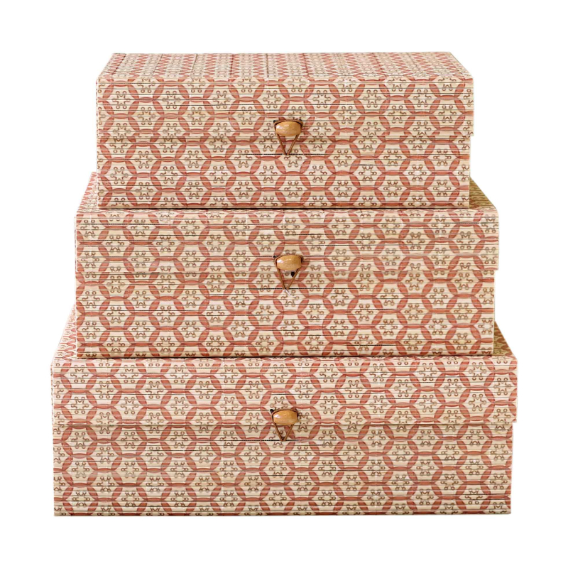 Preview: Lilly 3er Boxset aus Bambus in Coral Blush