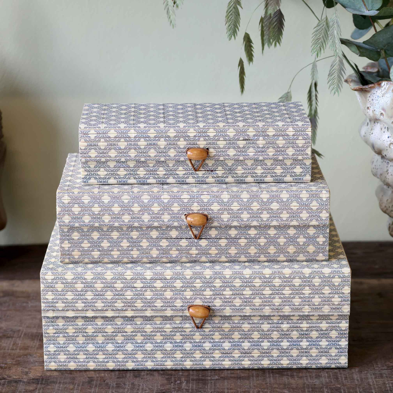 Preview: Lilly 3er Boxset aus Bambus in Opal/Natural - small