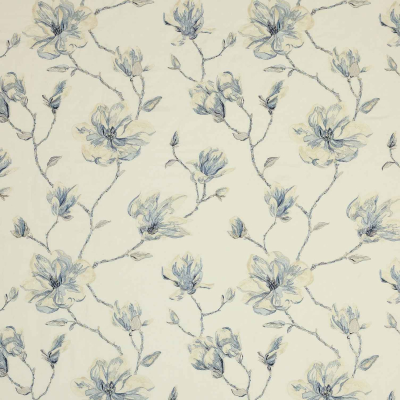 Preview: Lola Flower – Bestickter Leinenstoff von Jane Churchill