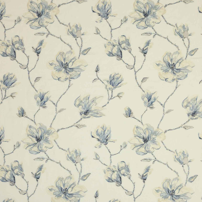 Preview: Lola Flower – Bestickter Leinenstoff von Jane Churchill