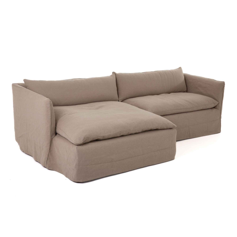 Eck-Sofa Monika mit Leinenbezug - von Flamant