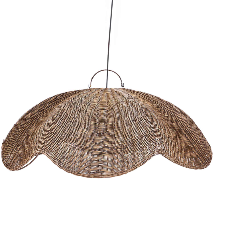 Preview: Wave Pendelleuchte aus Rattan