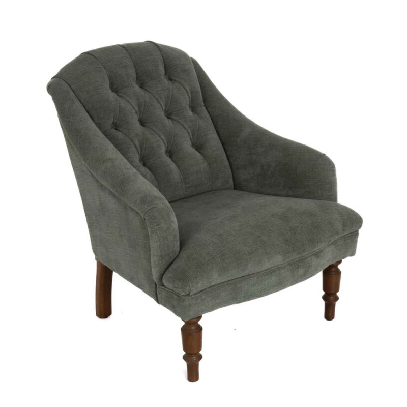 Preview: Sessel Rimini Leinen mit Knopfpolsterung von Flamant