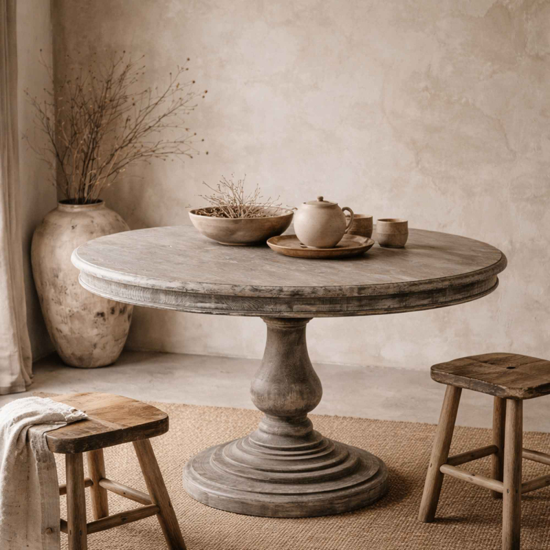 runder Pinienholztisch Stanza von Flamant