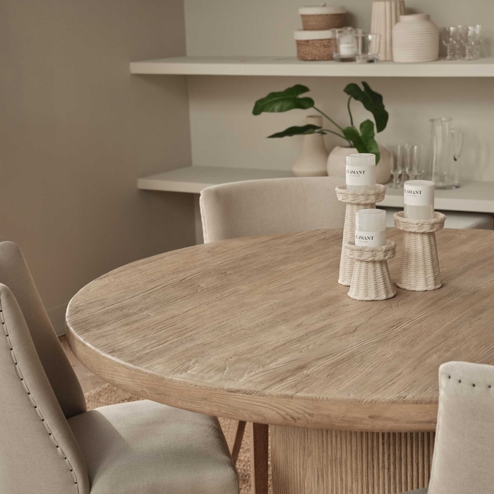 Runder Esstisch Tammy aus Ulmenholz von Flamant