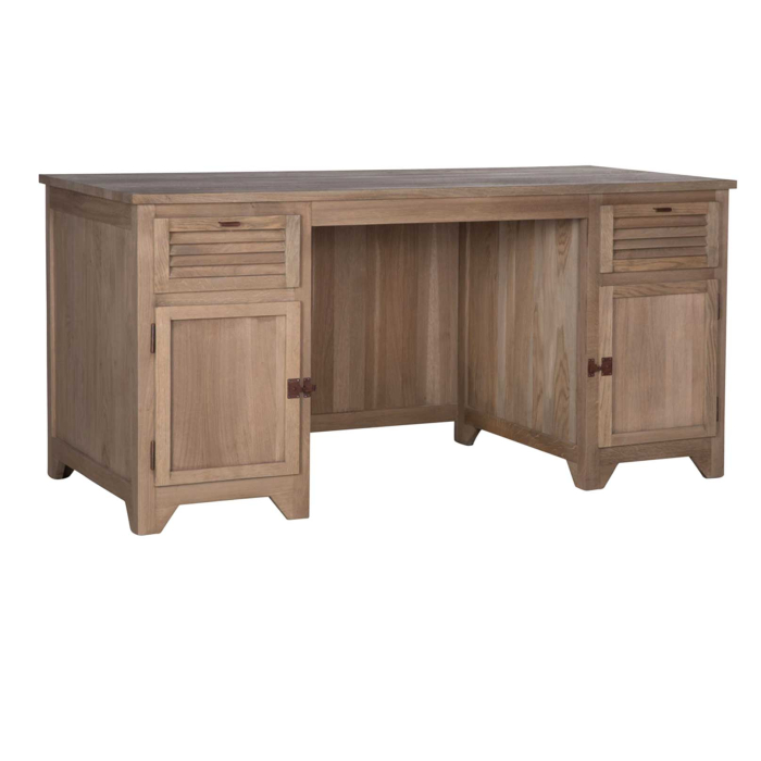 Schreibtisch Tomoko aus Eiche - Finish Eiche grau