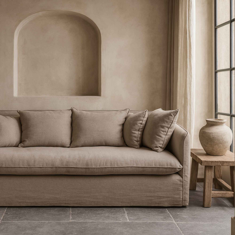 Sofa Hillary von Flamant in natural - 203 cm lang