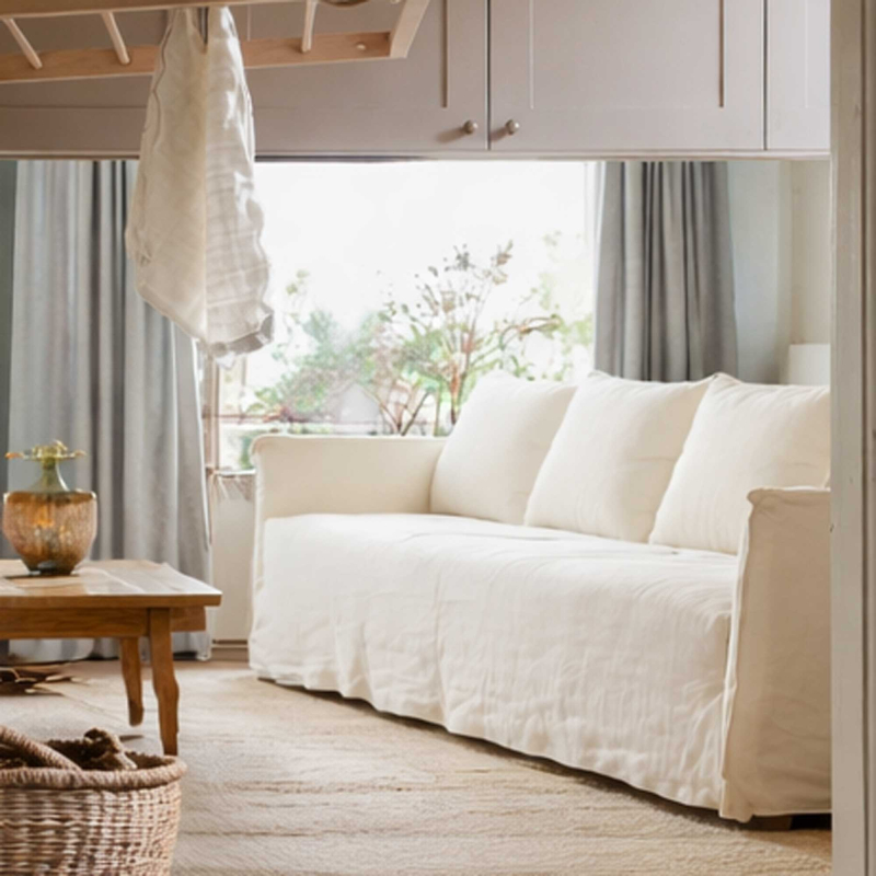 Preview: Sofa Tarente mit Husse aus Leinen von Flamant