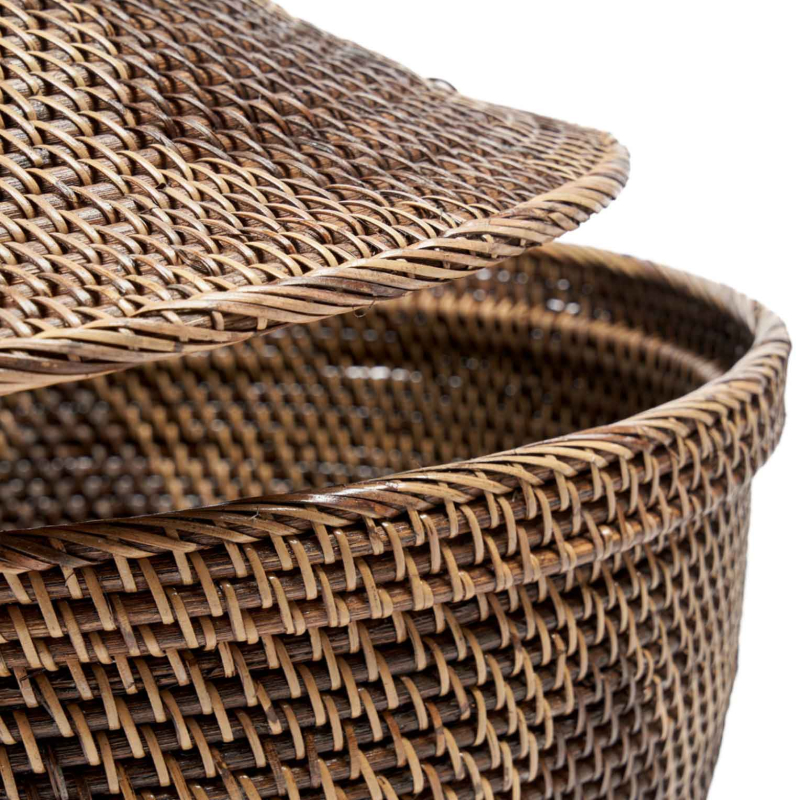 Crown Basket mit Deckel - Rattan & Bambus