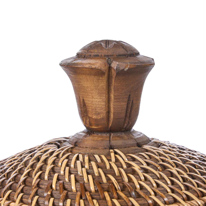 Preview: Crown Basket mit Deckel - Rattan & Bambus