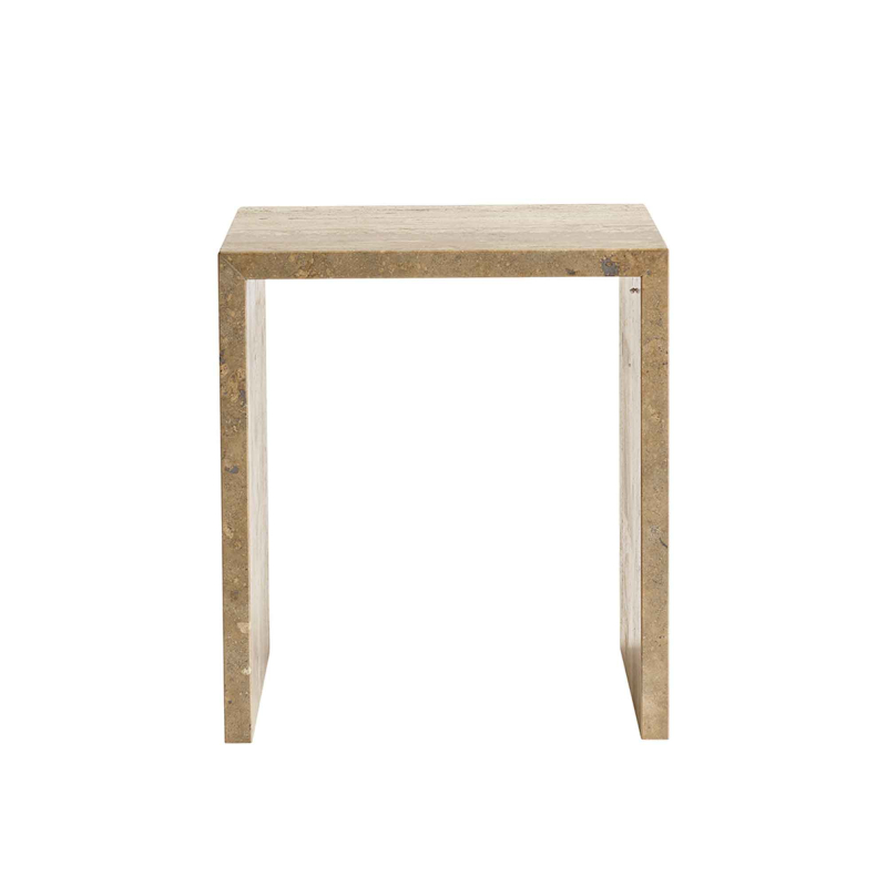 Preview: Tine K - Travertin Tisch Cube - Naturstein, 45 × 45 cm