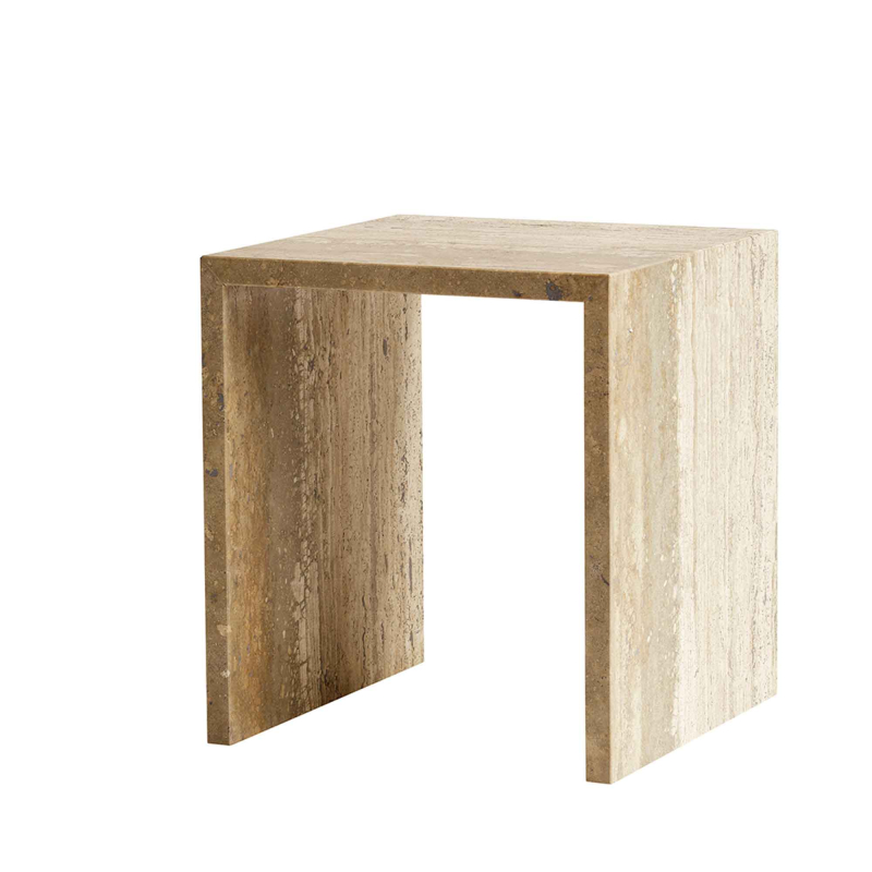 Tine K - Travertin Tisch Cube - Naturstein, 45 × 45 cm