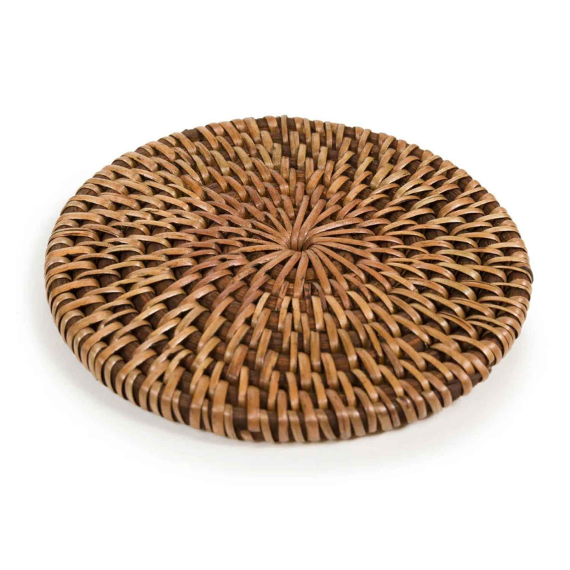Preview: Togo Untersetzer für Glas — Rattan, rund, Ø 11 cm