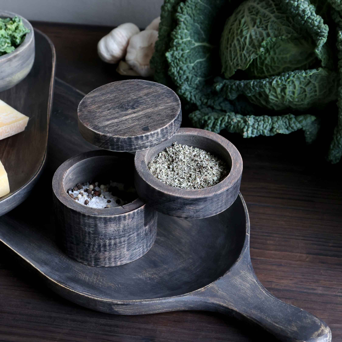 Preview: Toulouse lange flache Holzschale mit Griff