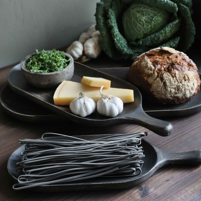 Preview: Toulouse lange flache Holzschale mit Griff