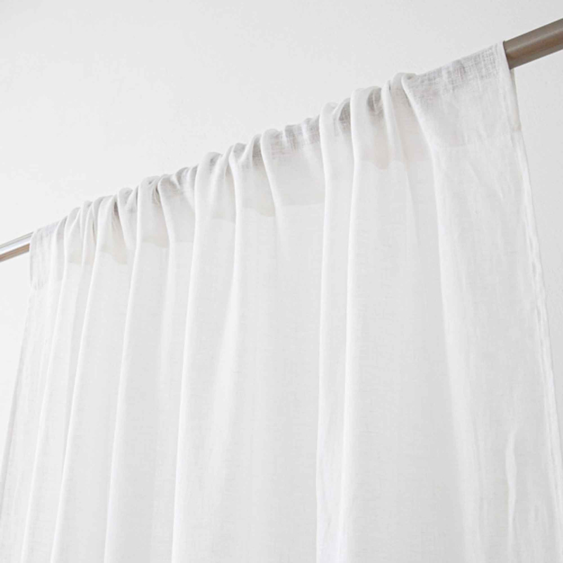 Preview: luftiger Leinenvorhang aus reinem Leinen mit Tunnelzug für helle Wohnräume