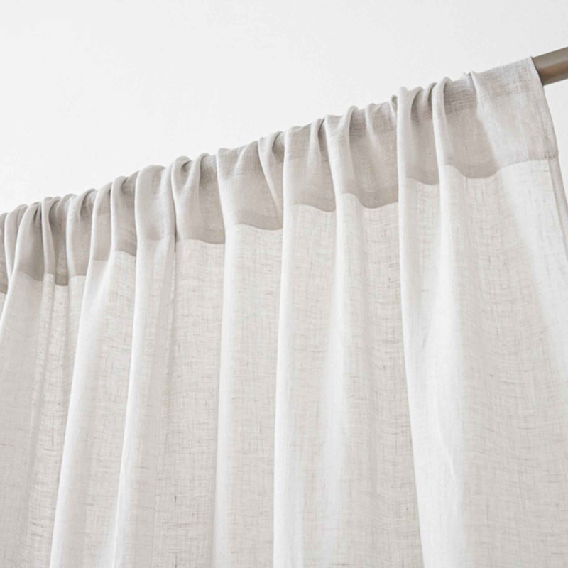 halbtransparenter Leinenvorhang aus feinem Garze-Leinen - mit Tunnelzug