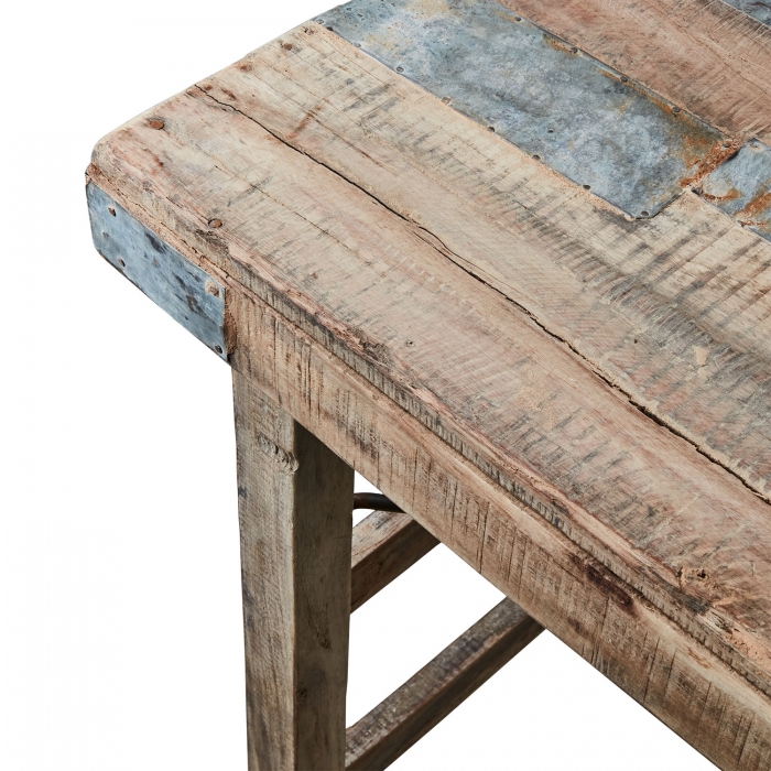Tisch aus altem Holz mit Zink - Klappbar