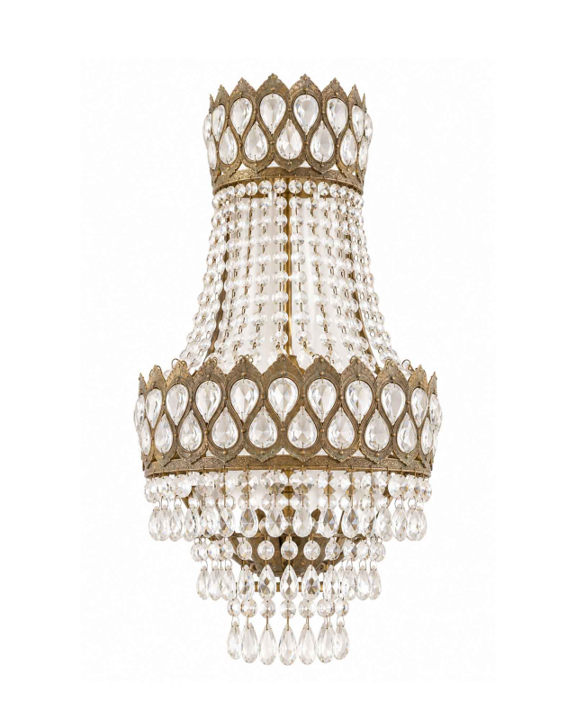 Preview: Wandleuchte  Piccolo – Metall & Glas, patiniert, H 78 cm