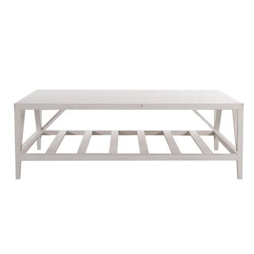 Couchtisch Architect in Pinie mit antik-weißem Finish