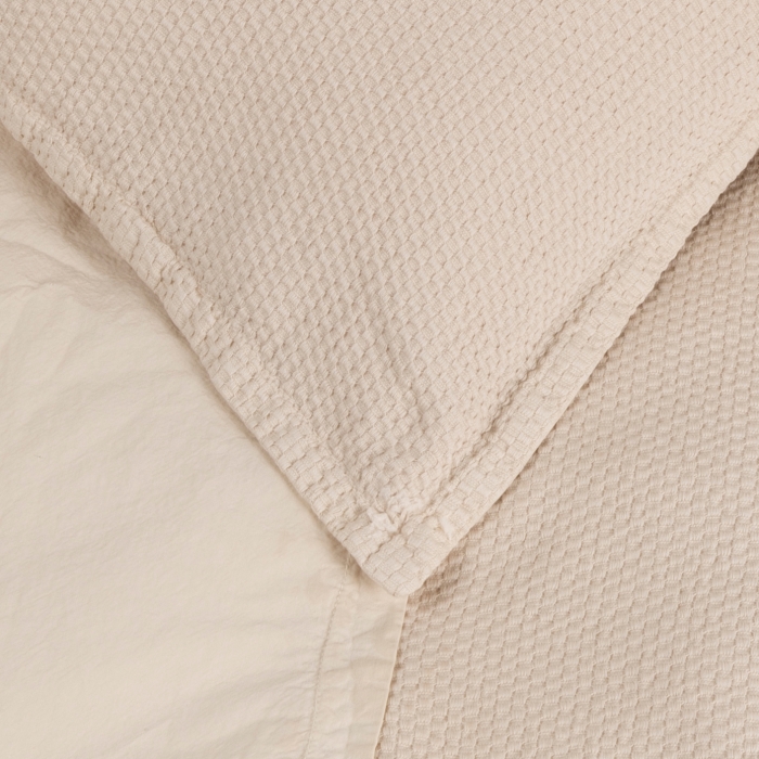 Bettwäsche Brescia aus gewaffelter Perkal Baumwolle - Blush