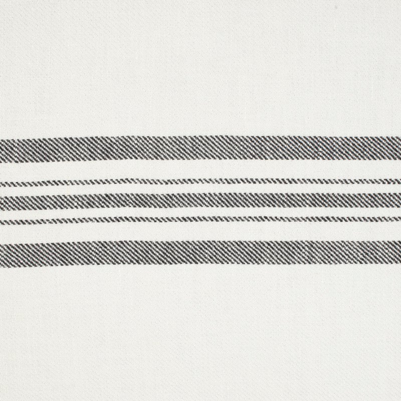 Preview: Castellino Twill Barré Maché Elfenbein Streifen schwarz – Leinenstoff von C&C Milano