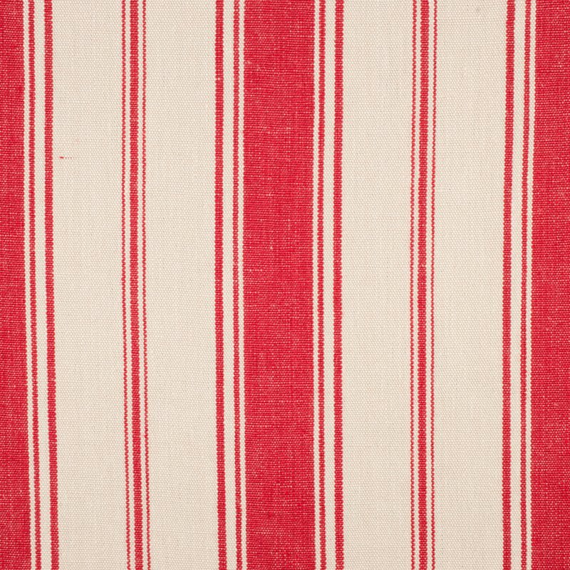 Preview: Cortina Stripe Elfenbein/Rot – Leinenstoff von C&C Milano