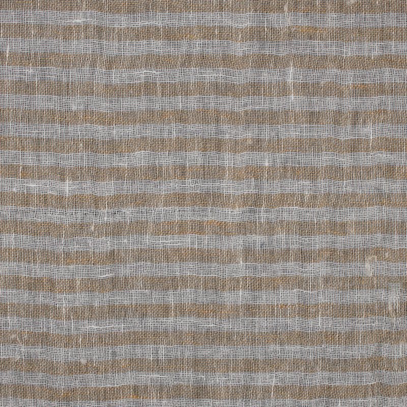 Preview: Sgarzolino Barré Maché Weiß/Beige Streifen mm 6 – Leinenstoff von C&C Milano