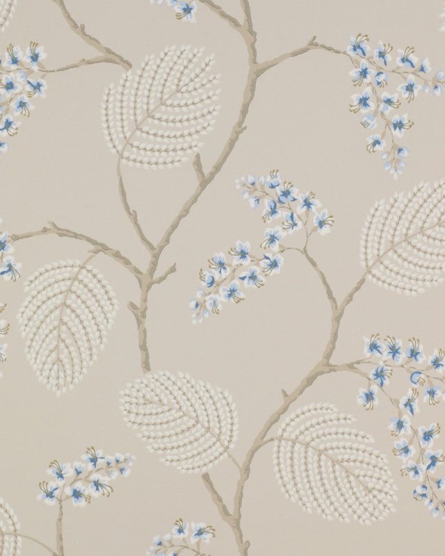 Preview: Atwood Blue/Beige – Tapete von Colefax and Fowler