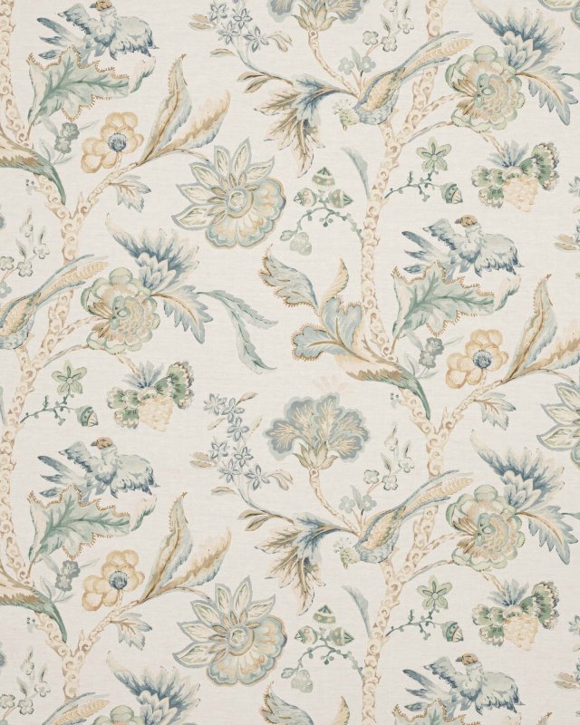 Preview: Belvedere Aqua/Beige – Tapete von Colefax and Fowler