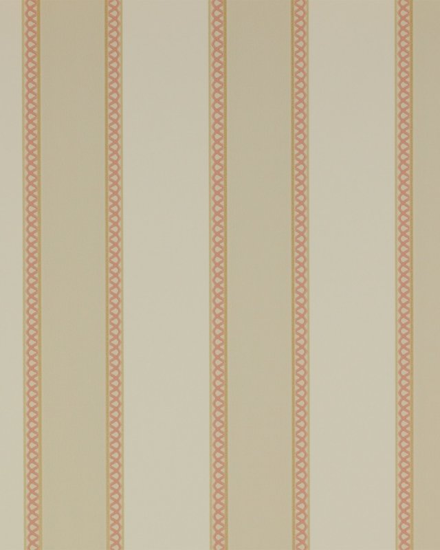 Preview: Chartworth Stripe Red – Tapete von Colefax and Fowler