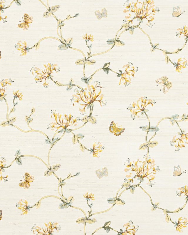Honeysuckle Garden Sisal Gold/Leaf – Tapete von Colefax and Fowler