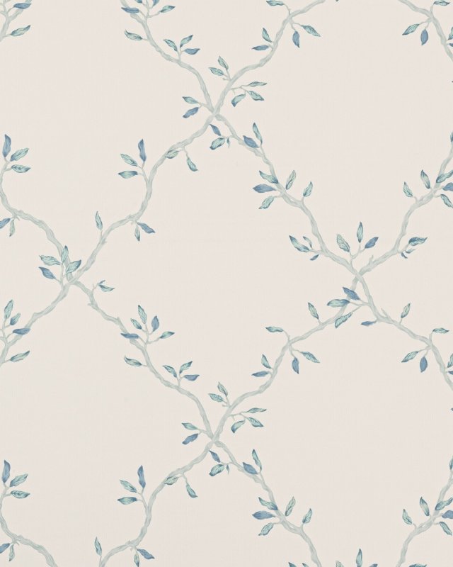Preview: Leaf Trellis Old Blue – Tapete von Colefax and Fowler