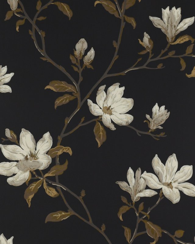 Preview: Marchwood Black – Tapete von Colefax and Fowler