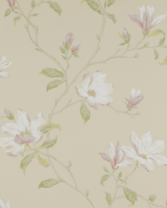Preview: Marchwood Ivory/Green – Tapete von Colefax and Fowler