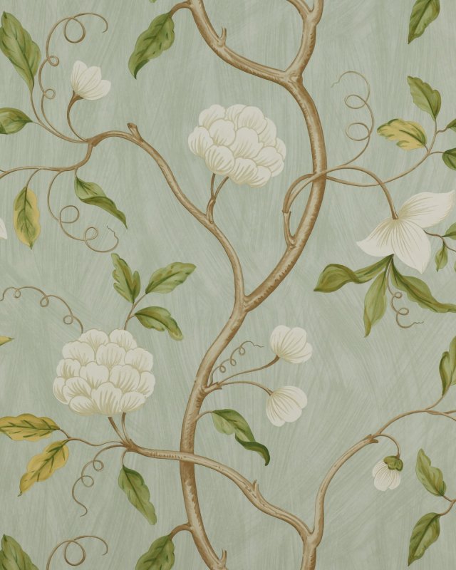 Snow Tree Aqua – Tapete von Colefax and Fowler