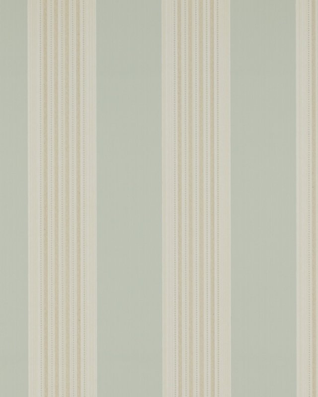 Preview: Tealby Stripe Aqua/Beige – Tapete von Colefax and Fowler