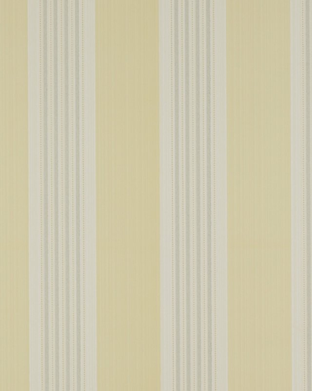 Preview: Tealby Stripe Yellow/Grey – Tapete von Colefax and Fowler