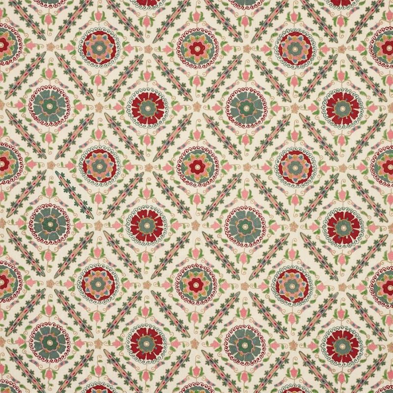 Amarantha Red/Green – Stoff von Colefax and Fowler