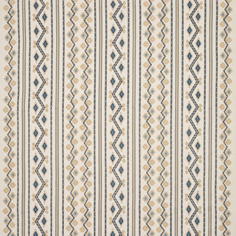 Preview: Bayton Blue/Cream – Stoff von Colefax and Fowler
