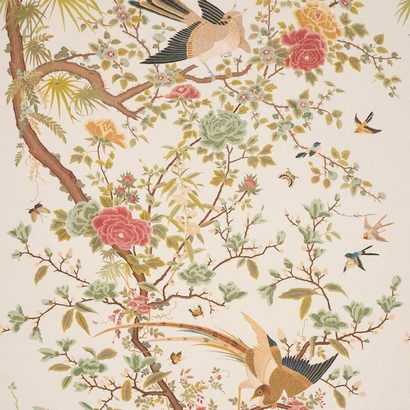 Preview: Belmont Trail Pink/Green – Stoff von Colefax and Fowler