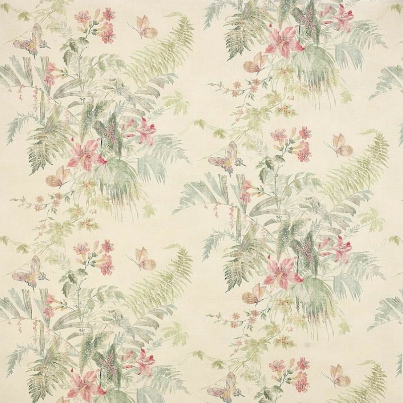 Preview: Callista Pink/Green – Stoff von Colefax and Fowler