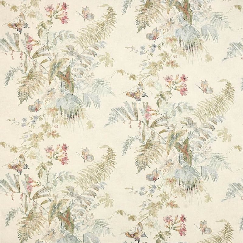 Preview: Callista Tomato/Olive – Stoff von Colefax and Fowler