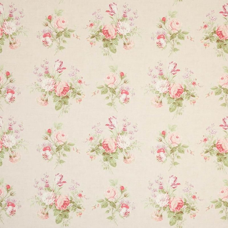 Preview: Constance Pink/Green – Stoff von Colefax and Fowler