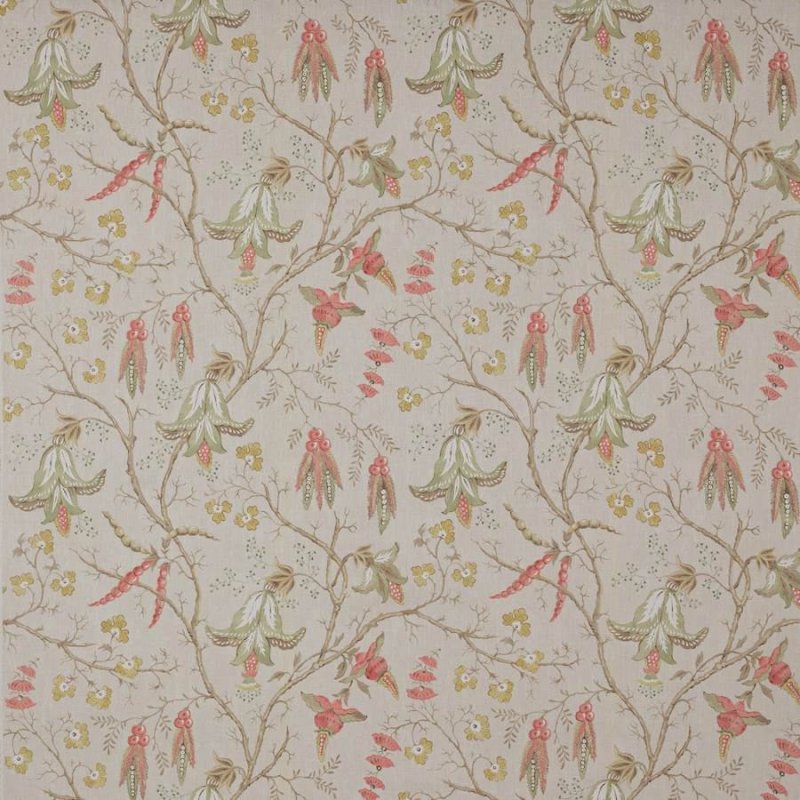Preview: Cristabel Tomato/Green – Stoff von Colefax and Fowler