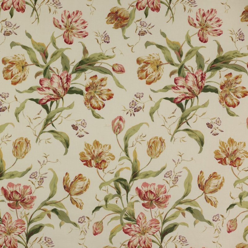 Delft Tulips Chintz von Colefax and Fowler in Pink/Ochre