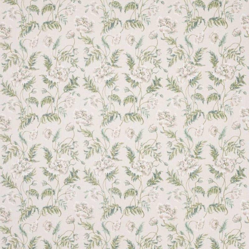 Preview: Eleanora Ivory/Green – Stoff von Colefax and Fowler